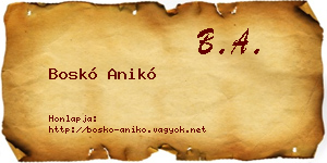 Boskó Anikó névjegykártya