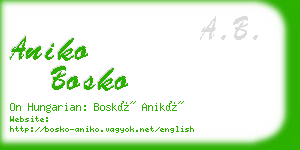 aniko bosko business card